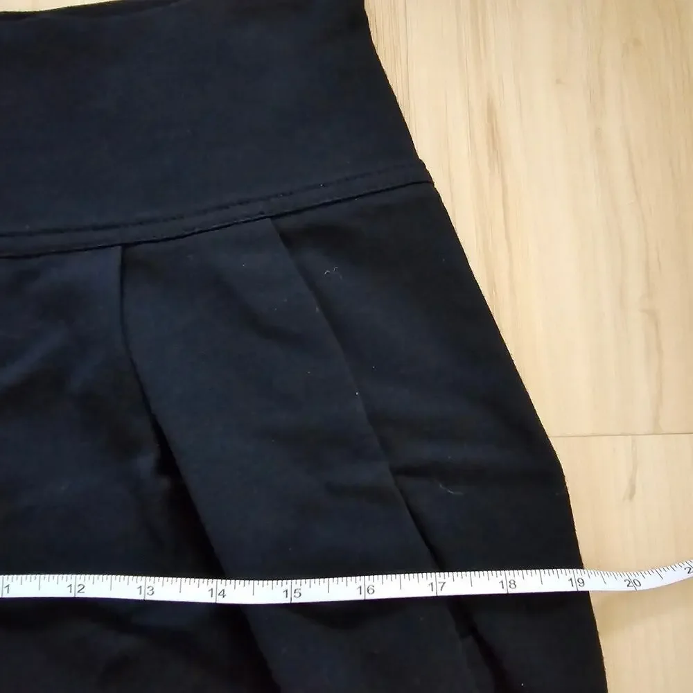 Theory Womens Figuero Craze Tulip Balloon Knit Pleated Skirt Black Size 8